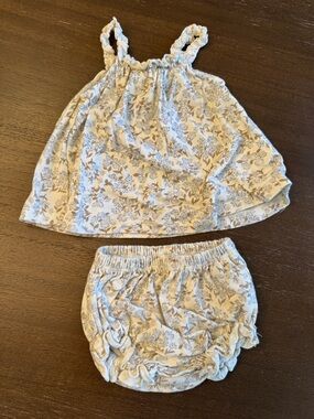 Rylee + Cru Swing Top & Bloomer Set - Blue Ditsy